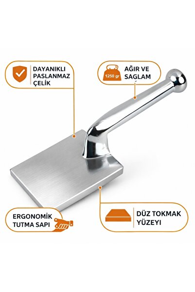 Toptancı Amca Çelik Et Döveceği 1450 g | Et Yumuşatma Tokmağı / Pirzola Demir...