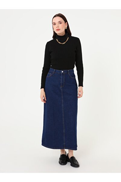 Refka Довга джинсова спідниця з кишенями - Синя -