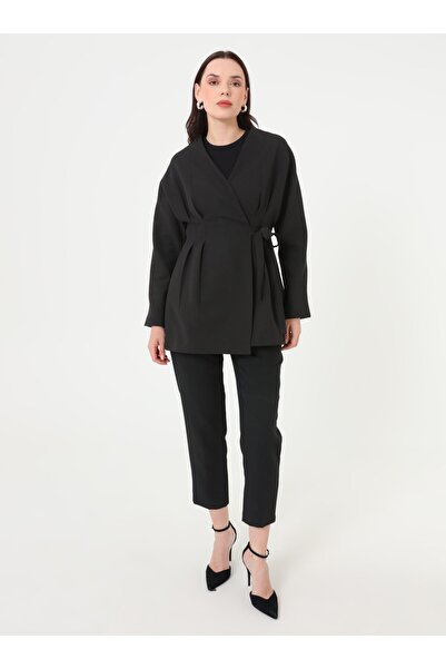 Refka Belted Side-Tie Jacket - Black -