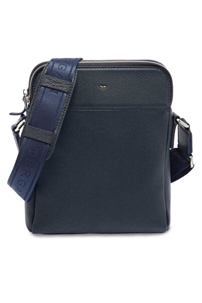 Tergan Lacivert Hakiki Deri Erkek Çapraz Askılı Çanta - S1AC00021408-X86