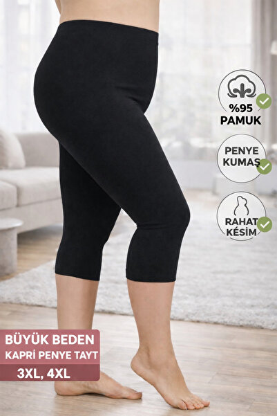 Medament Plus Size Netted Capri Combed Cotton Leggings(Extra Large Size) Comf...