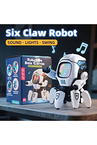 Choice روبوت أبيض جديد بستة مخالب، راقص وموسيقي، ألعاب تعليمية مبكرة للأطفال،...
