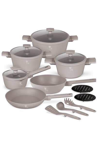 Berlinger Haus Σετ μαγειρικών σκευών τιτανίου με αντικολλητικά τηγάνια 15 τεμ...