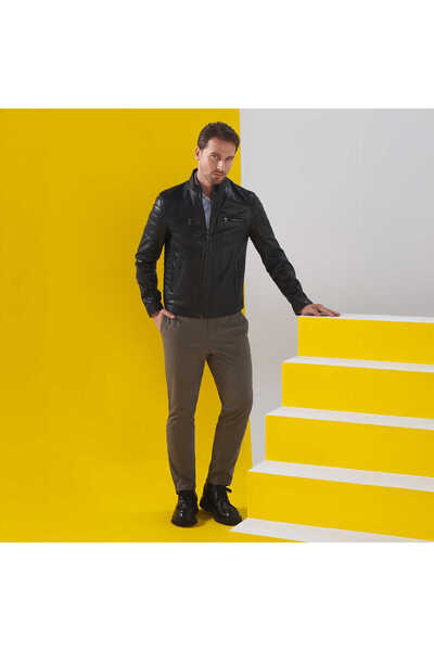 Tergan Siyah Hakiki Deri Erkek Deri Mont - E25KDM310602-Q4O