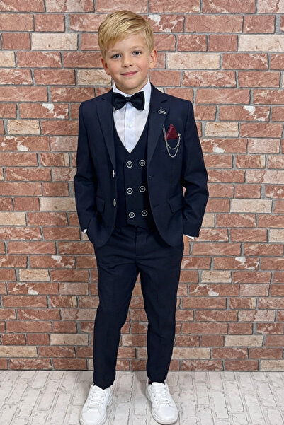 HAYTA Costum Copii cu Vesta si Set Camasa 1 an - 14 ani Argintiu bleumarin