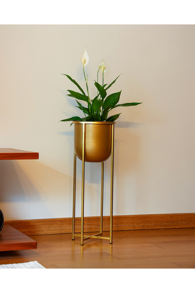 Decor Impex Athena Ayaklı Metal Saksı Büyük Boy