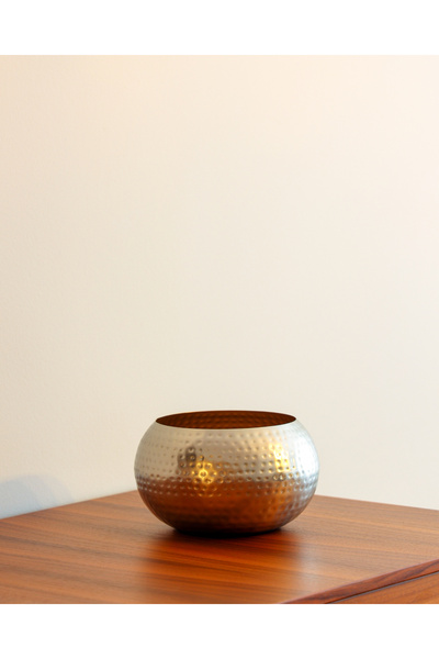 Decor Impex Argentum Metal Saksı Gri