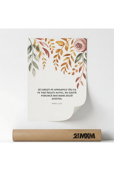 21mxm Poster Religios în Lb Română – Print Digital Neînramat pe Pânză - Ca Pe...