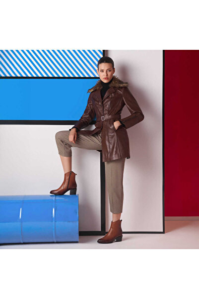 Tergan Taba Hakiki Deri Kadın Hakiki Deri Mont - K25KDM320476-Q7C