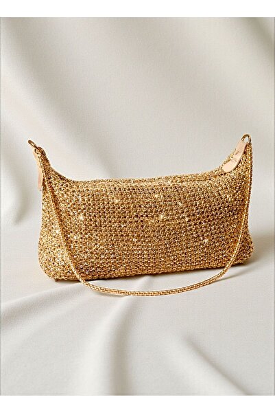 Katusa Women's Glittering Mesh Knitted Chain Hand and Shoulder Bag