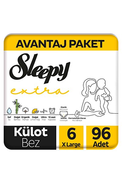 Sleepy Extra Günlük Aktivite Avantajlı Paket Külot Bez 6 Numara Xlarge 96 Adet