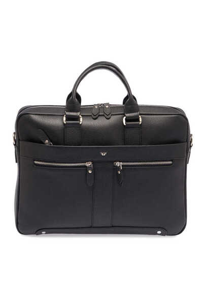 Tergan Black Genuine Leather Men's Briefcase - S1Ev00021476-A41