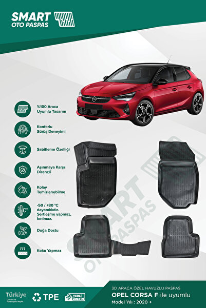 Opel Corsa F Paspas 2019 Sonrası 3d Havuzlu Paspas Smartpaspas