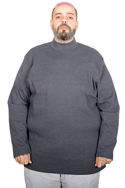 ModeXL Mode Xl Pulover Jumătate Pescar cu mânecă lungă mărime mare 22558 Antr...