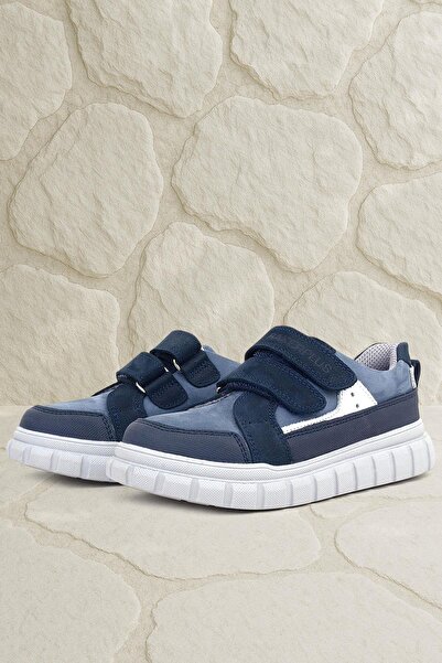 Rakerplus Синьо-біле натуральне шкіряне взуття - дитяче повсякденне спортивне...