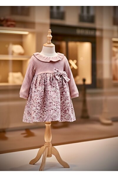 miaras baby فستان بناتي مزين بفيونكة مزهرة