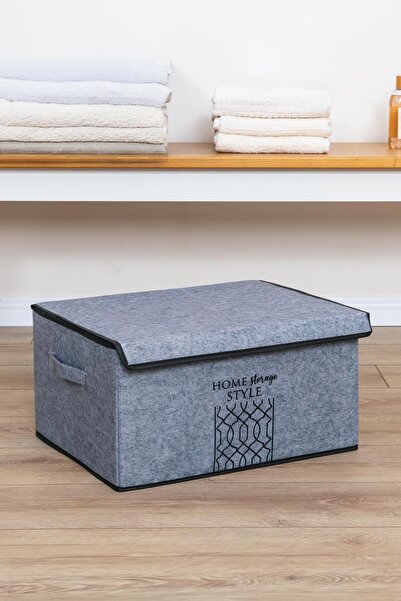 ALAS Maxi Box with Felt Lid Gray 47X37X24 cm