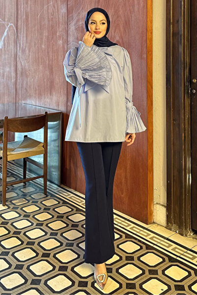 Ovn. قميص Koios بأكمام مكشكشة - أزرق فاتح