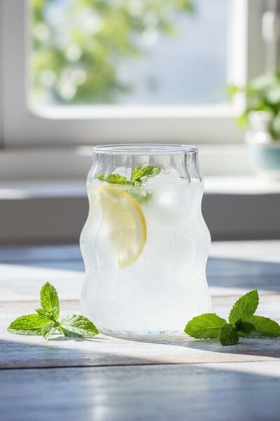 MİEN كوب زجاجي 450 مل