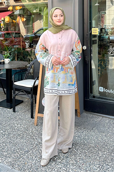 Ovn. قميص بولونيا الكتاني - بودرة