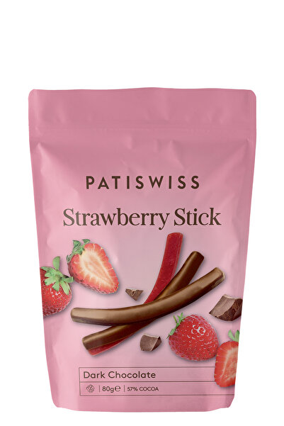 Patiswiss Bitter Çikolatalı Çilek Çubukları, 80g