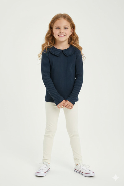 BOBBY JR KİDSWEAR Дівчачий боді з коміром-стійкою, синій