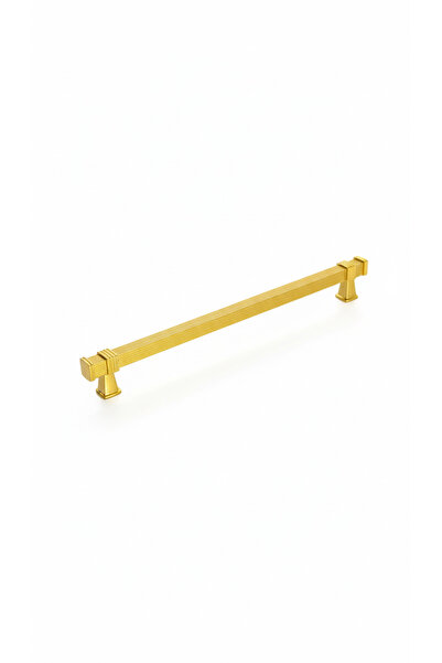 İNTERİO KARE ALTIN-ALTIN METAL KULP 128 MM (12.8CM ) MOBİLYA KULPU,DOLAP KULP...