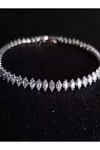 DEMOKAN Kadın Mekik Taş Su Yolu Bileklik 18cm