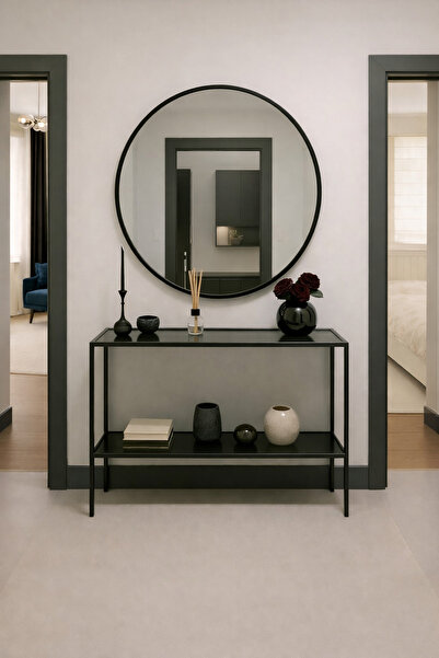 Home Elegance Siyah Dresuar Kahve Köşesi Modern Konsol 100 cm