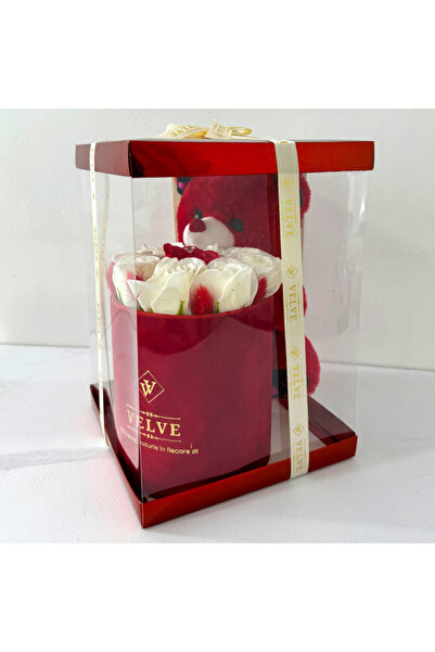 velve Pachet pentru indragostiti,A Drop of Love, ursulet plus 21 cm, 9 tranda...