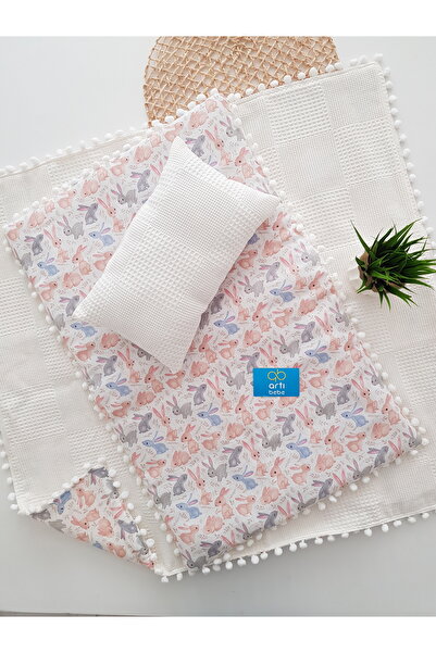 artıbebe طقم فراش أطفال من تافسانلي مكون من 3 قطع: بطانية، فراش أطفال، ووسادة...