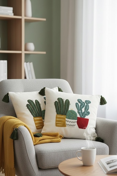 SİMEREV HALI HOME CONSEPT غطاء وسادة منسوج بنمط عصري مكون من قطعتين مصنوع من ...