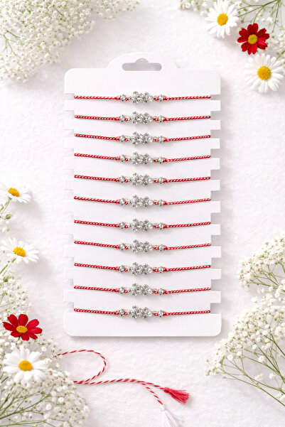 OEM Set de 12 brățări Mărțișor reglabile, fundă de cristal, cadou de 1 Martie