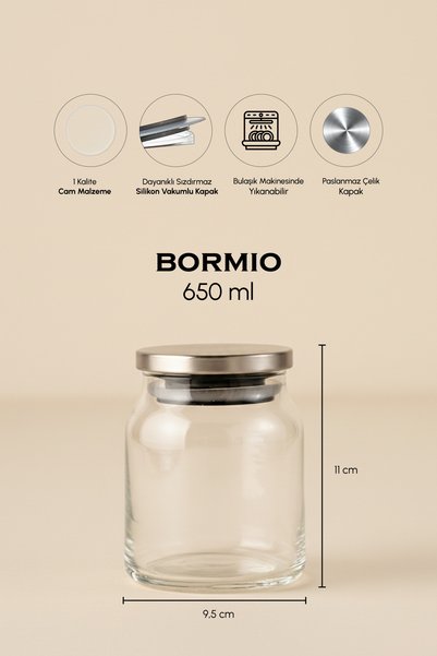 Perotti Bormio Metal Lid 3-Piece Vacuum Glass Jar Set