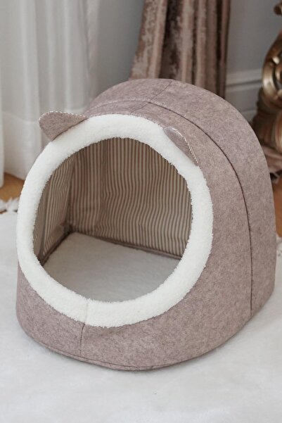 ALAS Şık Kapalı Keçe Kedi Ve Köpek Evi Yatağı