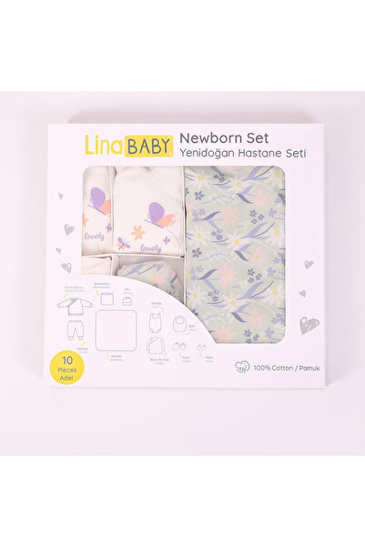 Lina Baby Bloom Yenidoğan Kız Çiçekli 10'lu Hastahane Çıkışı Kız Bebek