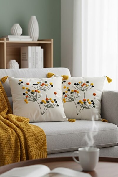 SİMEREV HALI HOME CONSEPT غطاء وسادة منسوج بنمط عصري مكون من قطعتين مصنوع من ...