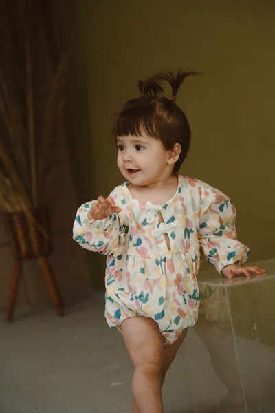 OhlalaKoala Renkli Baskılı Bebek Uzun Kollu Tulum