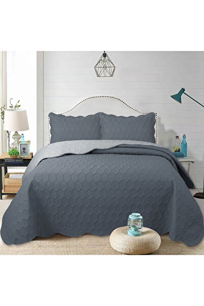 GOBLETTE HOME Perla Series Double Quilted Bedspread Set - Honeycomb Pattern -...