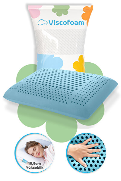 Viscofoam Air Terapi Hava Kanallı Ortopedik Yastık Visco Yastık Mavi 60x40x16cm