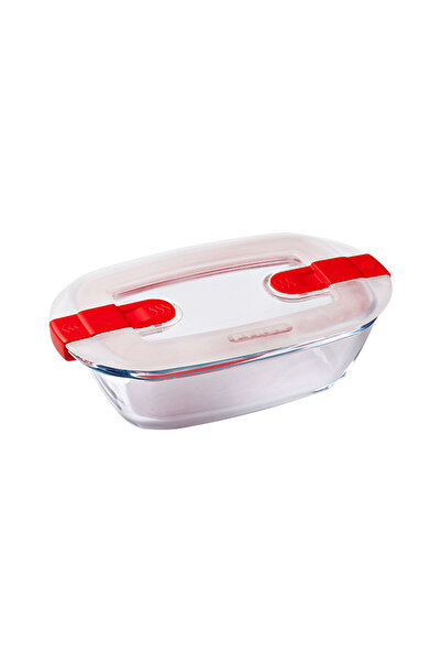 Pyrex Rectangular Microwave Safe Storage Container with Lid 1 L