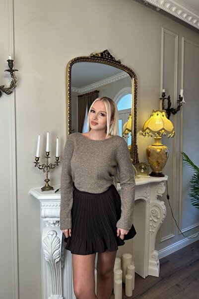 lizge giyim PİLİSE DETAYLI ŞORTLU ETEK