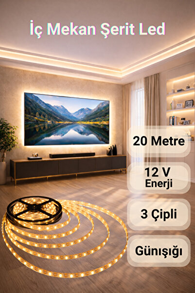 ga gözde aydınlatma 20 m ◆ 3 Çipli Şerit Led Günışığı ◆ İç Mekan ◆ Yüksek Lüm...