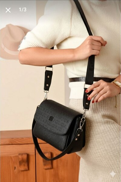 Just Polo حقيبة كتف نسائية سوداء من Justpolo