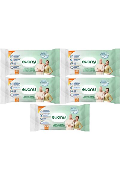 Evony Hasta Vücut Perine Temizleme Islak Mendil Havlu 48 Yaprak XL Banyo Fera...