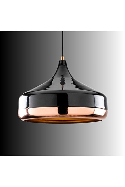 MOİRA Modern Tekli Sarkıt Avize Parlak Siyah Bakır Kaplama, Metal Sıvama Tekl...