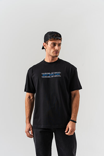 BORZ Unisex Siyah "Best Borz Time" Yazı Detaylı Pamuklu Kumaş Oversize Kalıp ...