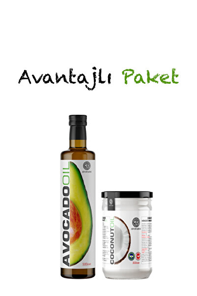 Avofarm %100 Organik Hindistan Cevizi Yağı 300ML (Soğuk Sıkım) + %100 Avokado...