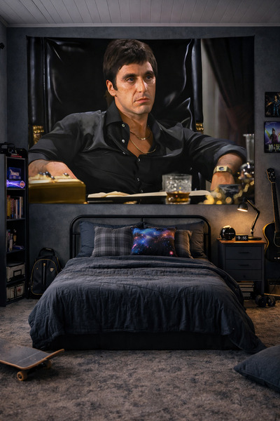 Vendini Tony Montana, Scarface Duvar Örtüsü Duvar Halısı Wall Tapestry
