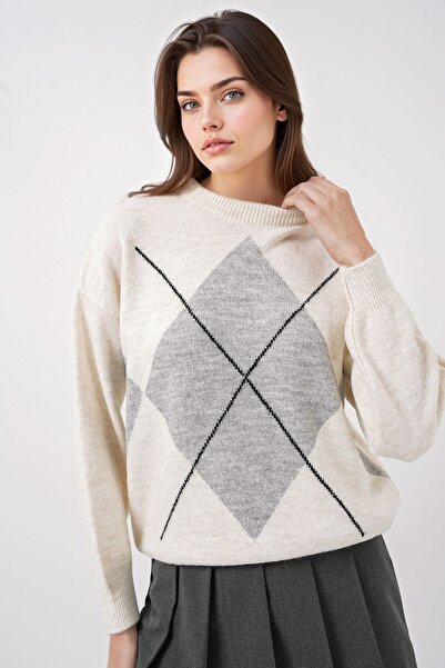 Hiccup Γεωμετρικό πλεκτό πουλόβερ μεγάλου μεγέθους BDART